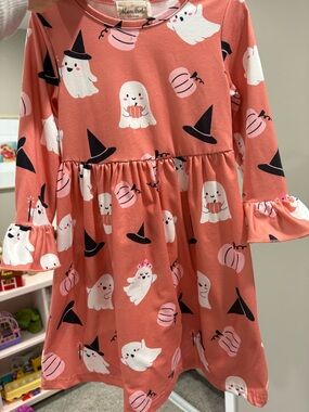 Ghost & Pumpkin Halloween Dress for Girls